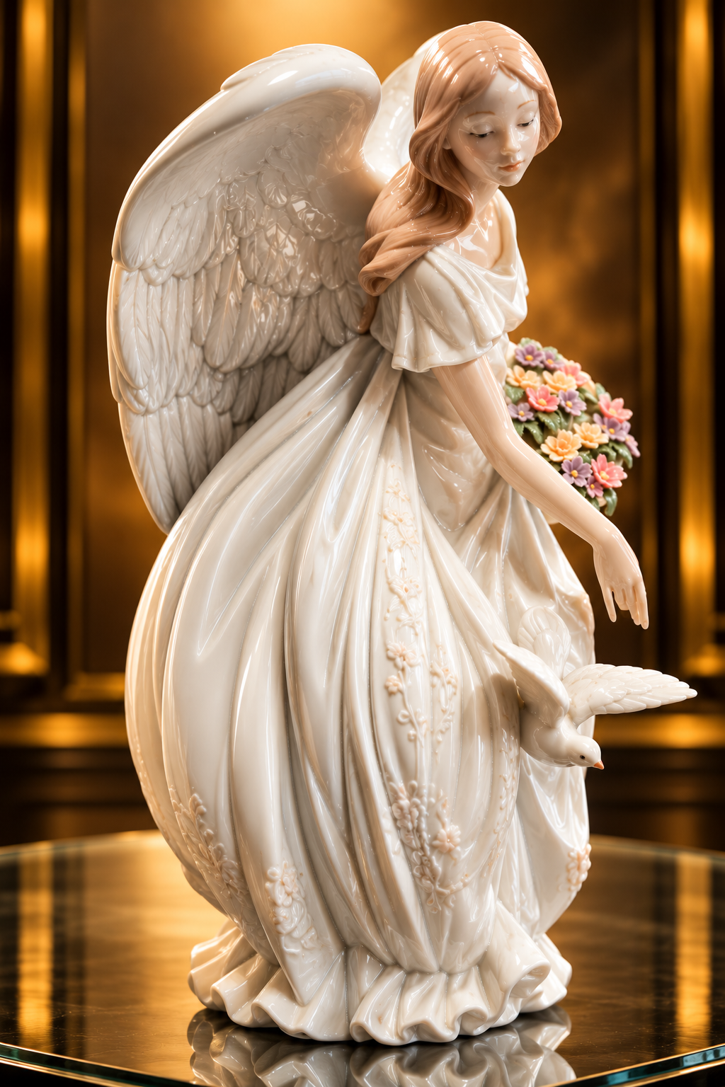 MIB! Lladro “Flowers of Peace” #01001867 – Retired LE Angel w/ Box. Mint.