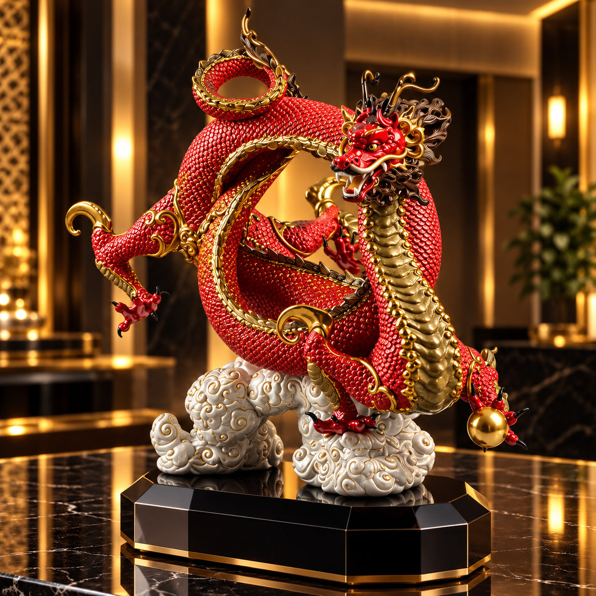 LLADRO Auspicious Dragon Red 01008625 Retired LE 1500 Francisco Polope