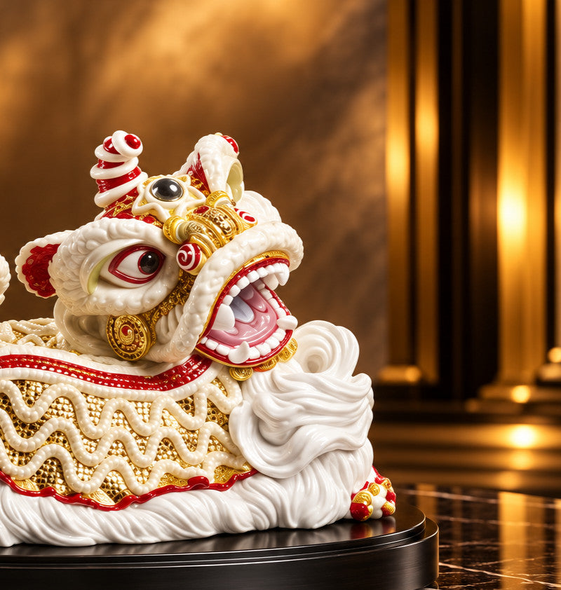 Lladró Lion Dance #01009145 – High Porcelain Limited Edition 500 – Retired – NEW