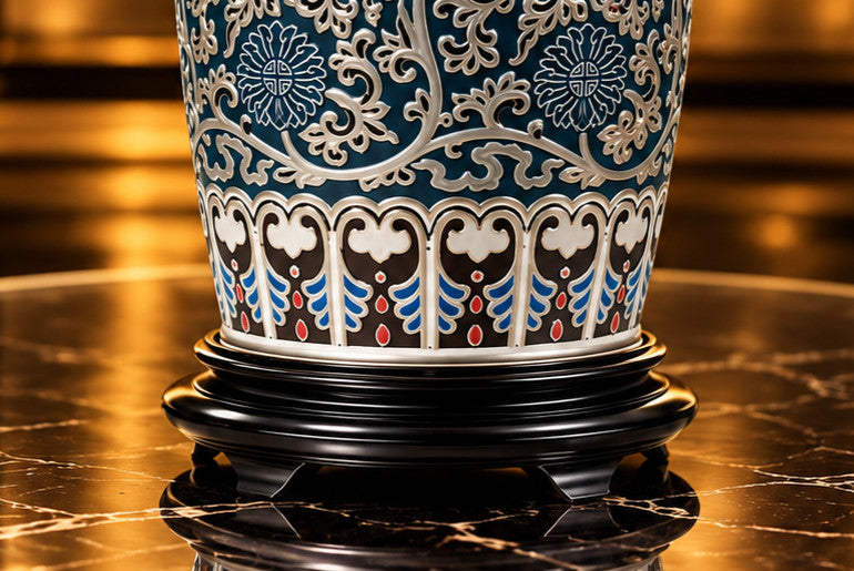 Lladró Blue Vase – Oriental Limited Edition Porcelain Sculpture #01001955