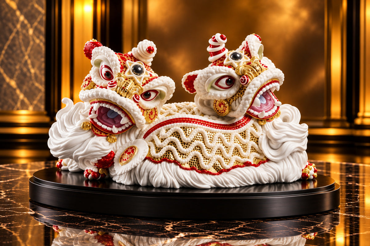 Lladró Lion Dance #01009145 – High Porcelain Limited Edition 500 – Retired – NEW