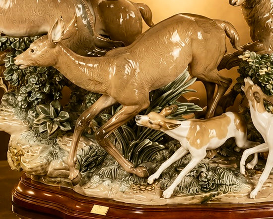 Lladró Pursued Deer #01001377 | Elite High Porcelain Limited Edition (750)