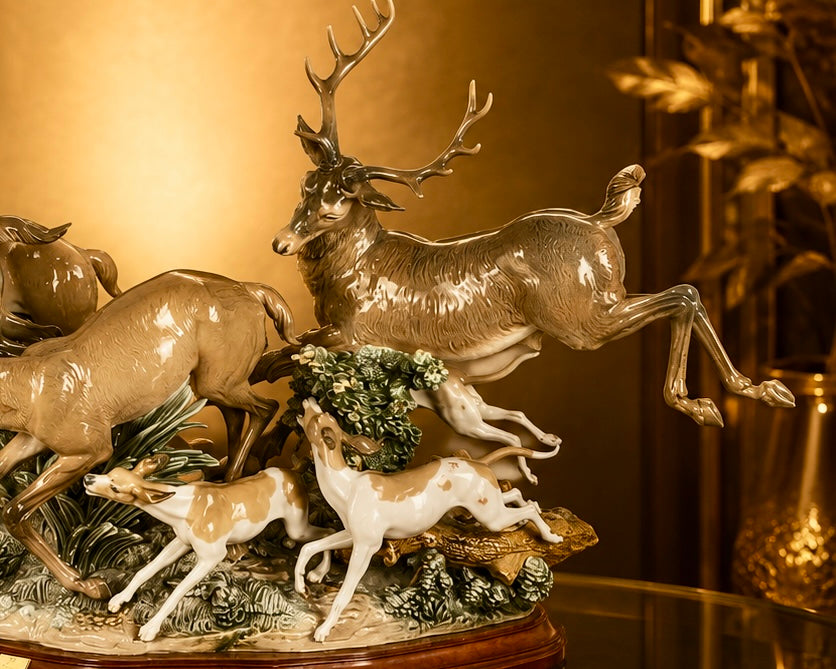 Lladró Pursued Deer #01001377 | Elite High Porcelain Limited Edition (750)