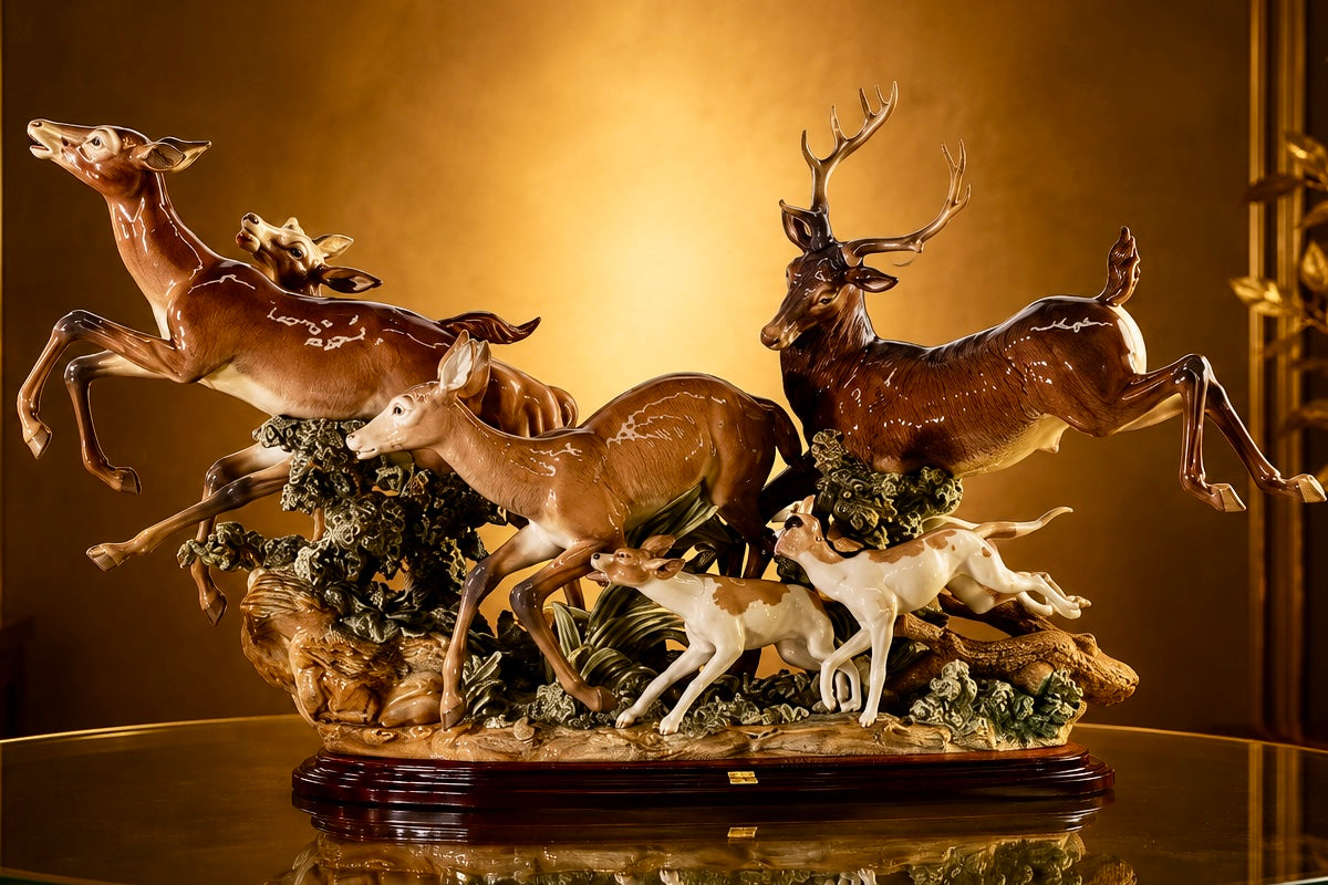 Lladró Pursued Deer #01001377 | Elite High Porcelain Limited Edition (750)