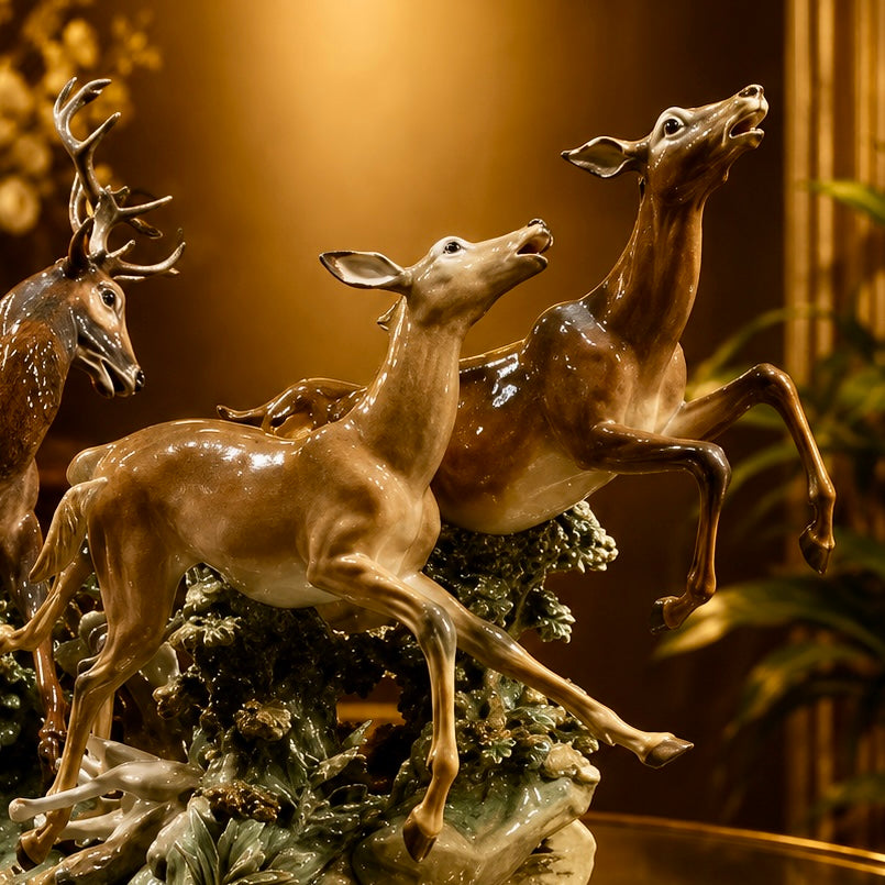 Lladró Pursued Deer #01001377 | Elite High Porcelain Limited Edition (750)
