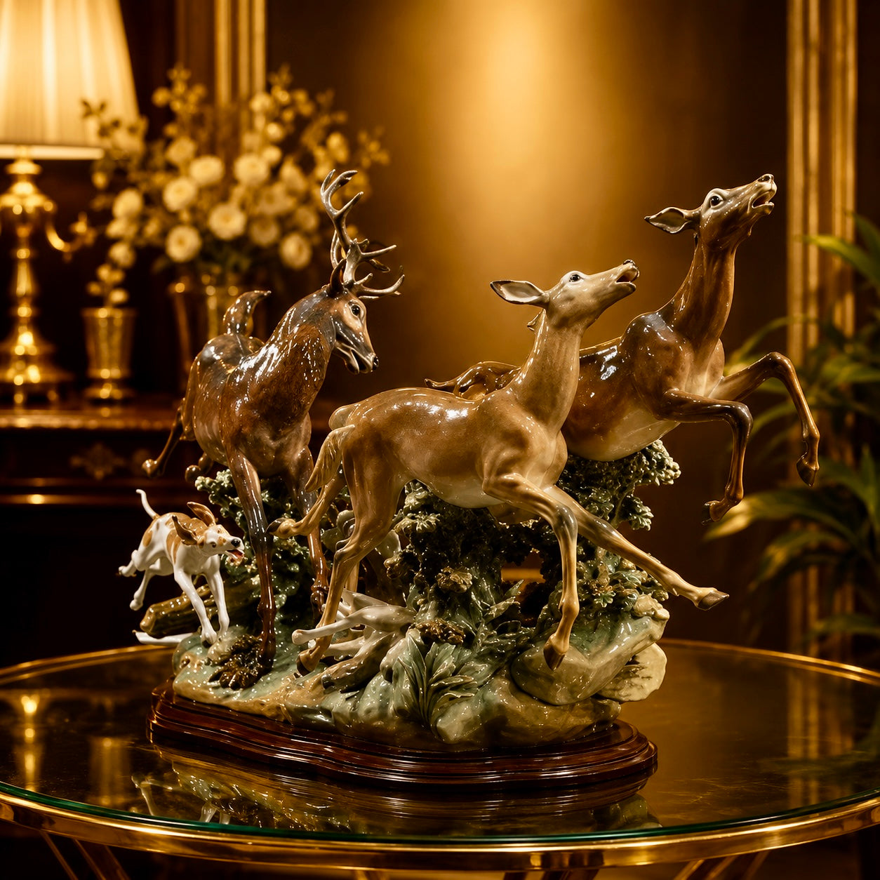 Lladró Pursued Deer #01001377 | Elite High Porcelain Limited Edition (750)