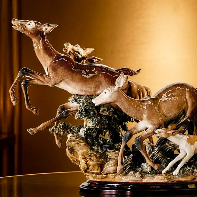 Lladró Pursued Deer #01001377 | Elite High Porcelain Limited Edition (750)