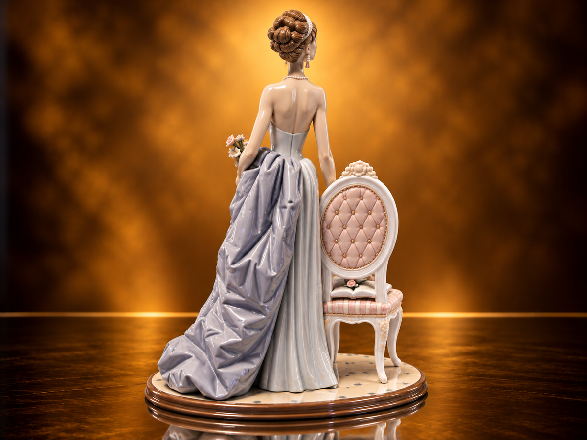 MINT! LLADRO # 1495 "A LADY OF TASTE" PORCELAIN FIGURINE - TALL  15 "