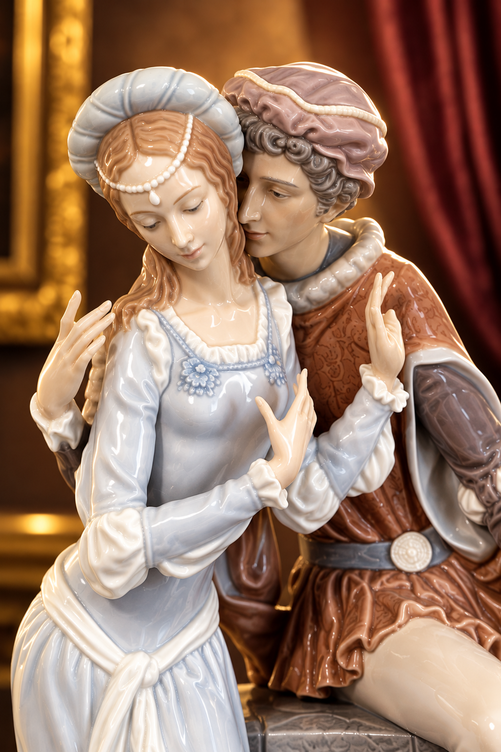 LLADRÓ Lovers From Verona #1250 Retired Large Romantic Figurine. 15.5”H MINT!