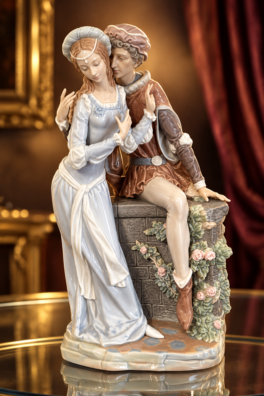 LLADRÓ Lovers From Verona #1250 Retired Large Romantic Figurine. 15.5”H MINT!