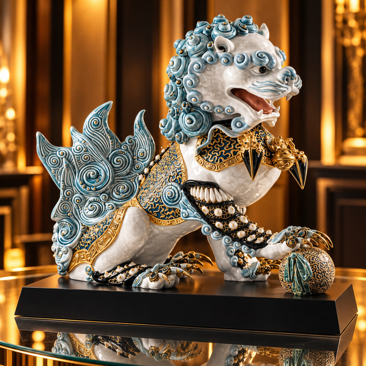 NIB! LLADRO Guardian Lion Blue 01001991 NEW IN BOX High Porcelain LE 188