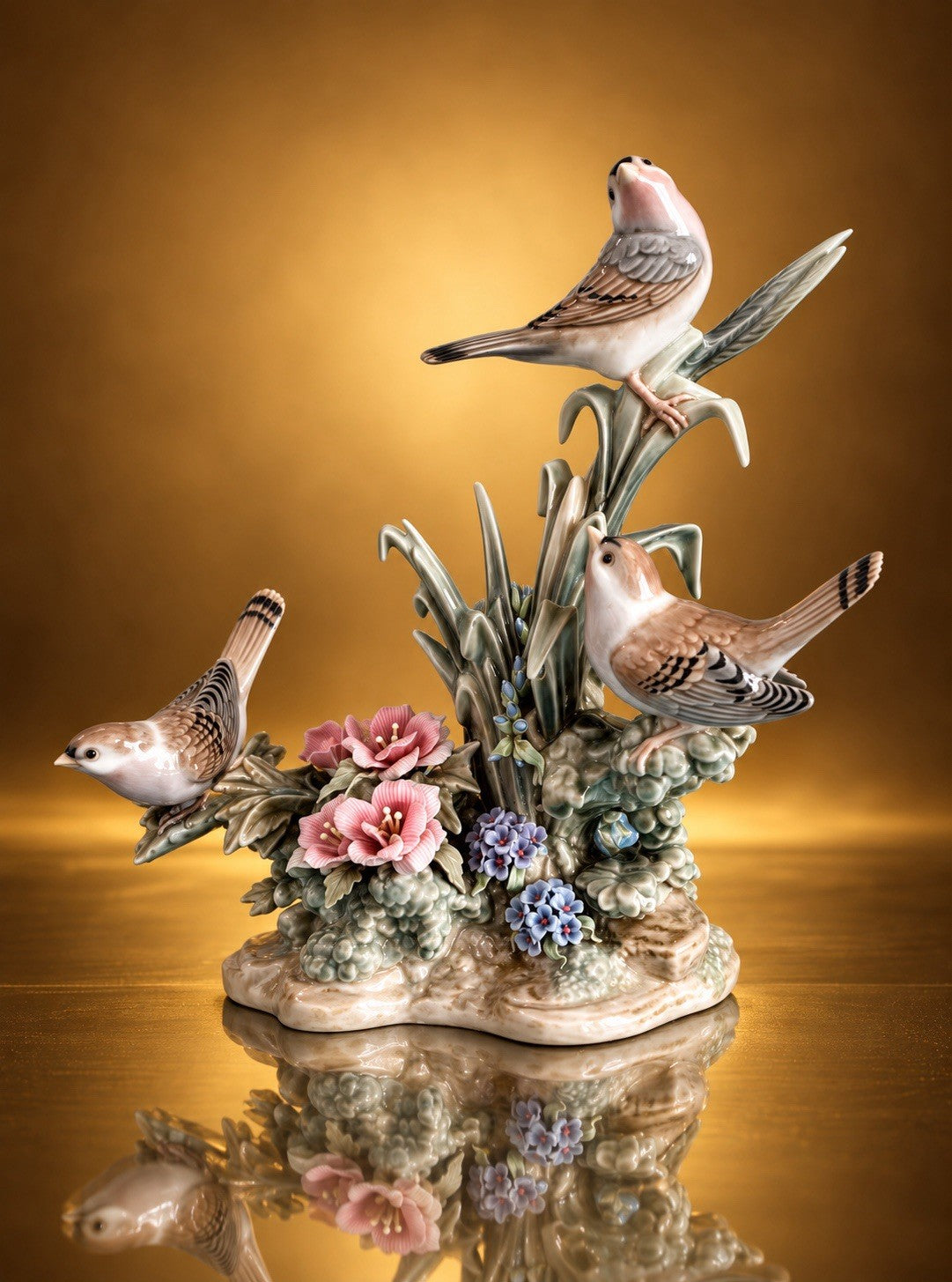 LLADRO Bird Trio Mint Retired Limited Ed Very Rare #01001369 1369 Free Shipping