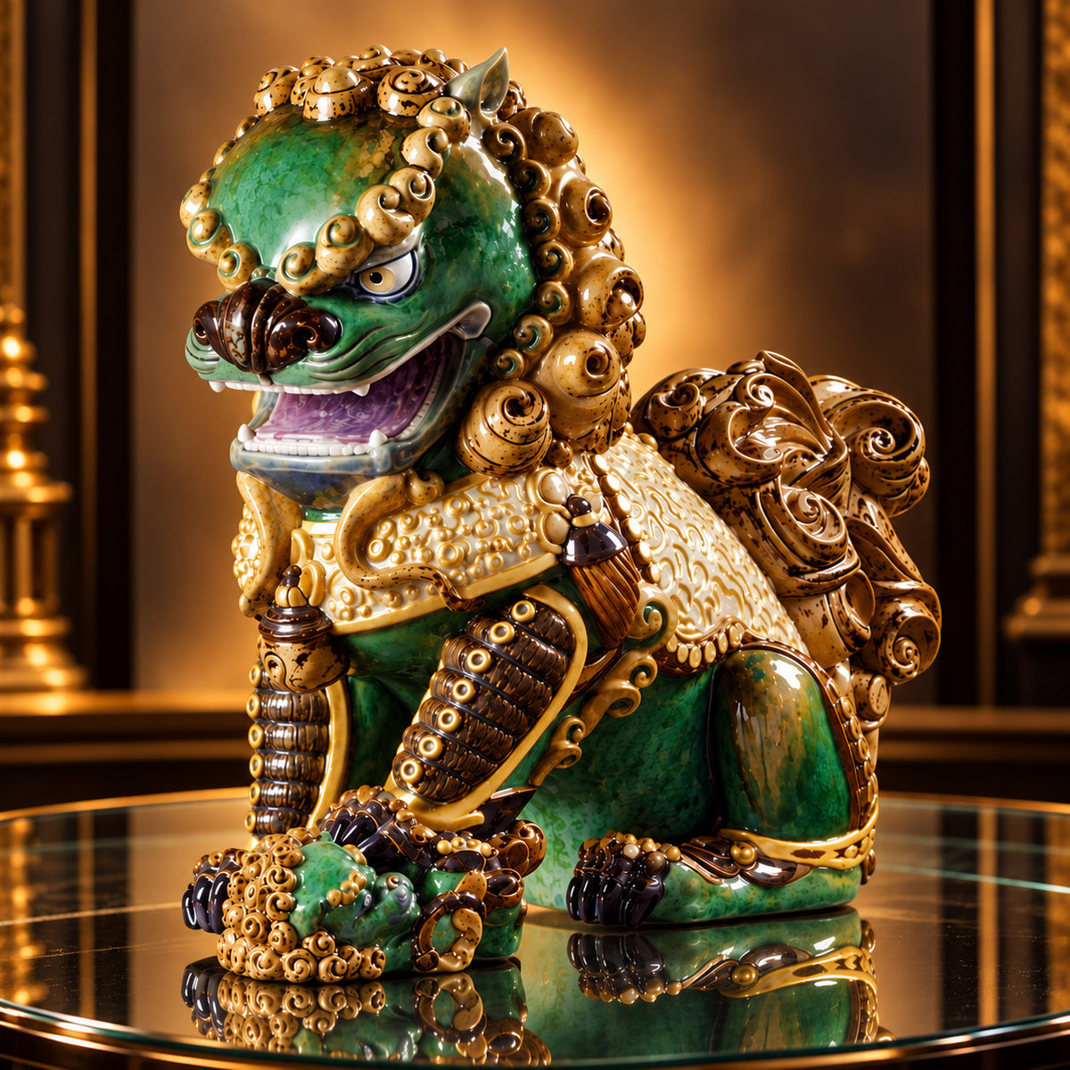 NIB! LLADRO Oriental Lioness Green 01001986 Retired Limited Edition 1500 Rare
