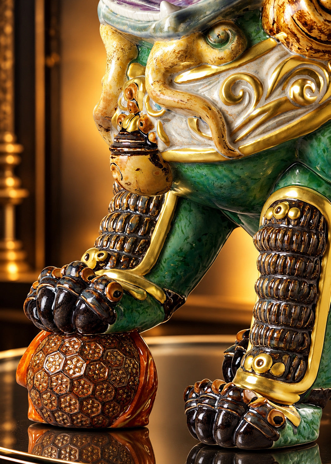 LLADRO Oriental Lion Green 01001987 Limited Edition 1500 Francisco Polope