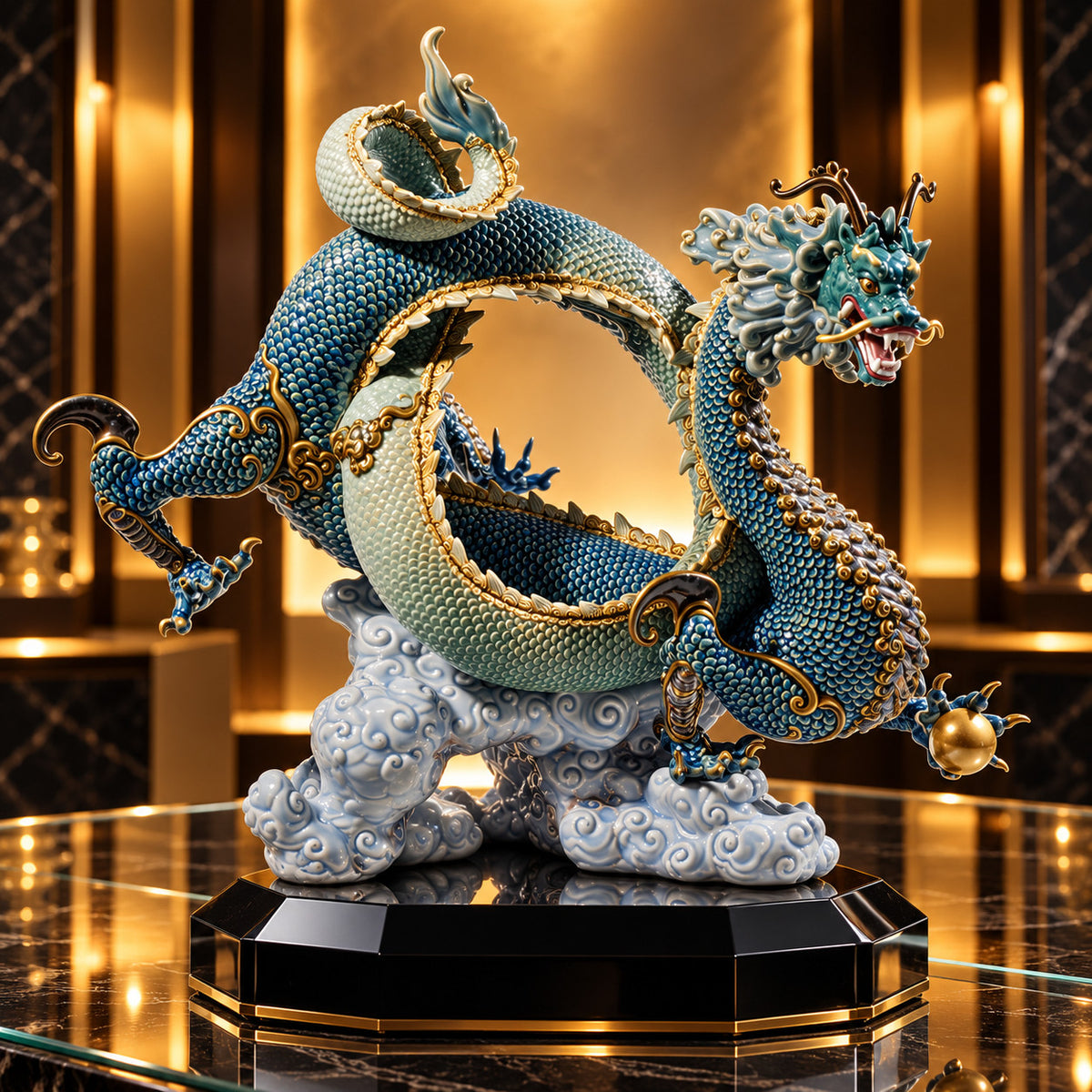NIB! LLADRO Auspicious Dragon Green 01008563 Retired LE 1500 Francisco Polope