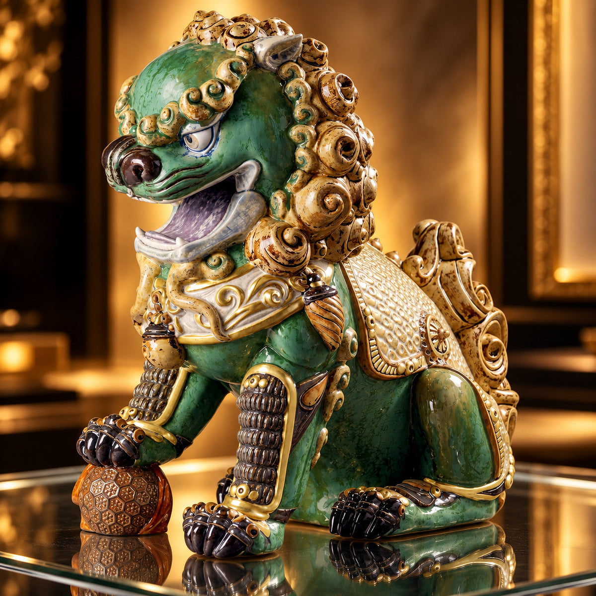 LLADRO Oriental Lion Green 01001987 Limited Edition 1500 Francisco Polope